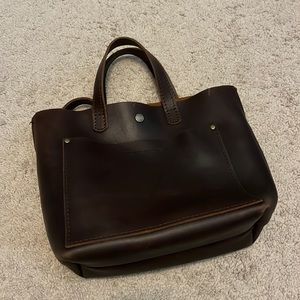 VERY gently used Portland Leather Goods mini crossbody - Grizzly